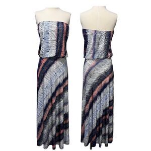 Veronica M Womens Maxi Dress Strapless Solana Multicolor Blouson Size XS